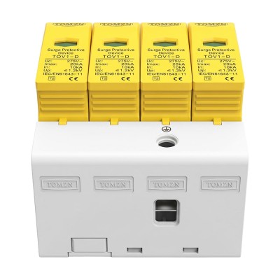 Обмежувач напруги TOMZN TOV1-20/4P 275V AC 10-20kA під DIN-рейку 4 полюси