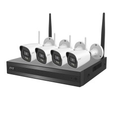 Комплект IP-відеонагляду з WiFi на 4 камери TVT TD-P0804W1-001: 4 циліндричні 4Mp WiFi IP-відеокамери + 8-канальний 8Mp WiFi IP-відеореєстратор