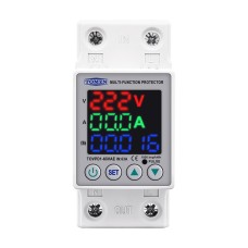 Реле напруги та струму на DIN-рейку TOMZN TOVPD1-63VAE colorful 63A, моніторинг енергоспоживання