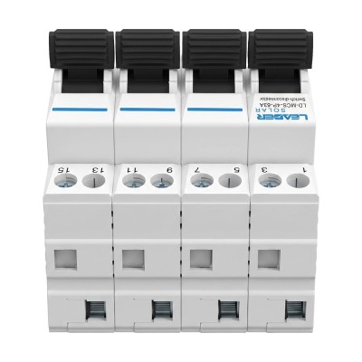 Перемикач введення резерву ручний трипозиційний під DIN-рейку Leader LD-MCS-4P 63A I-0-II 4 полюси