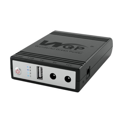 Комплект Mini UPS з блоком живлення: джерело безперебійного живлення Mini UPS WGP UPS1032 Black 10400mAh 5V/9V/12V, Li-ion 4*2.6Ah, для роутера і оптичного термінала та блок живлення SPF-1202B 12V/2A (24W)