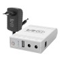Комплект Mini UPS з блоком живлення: джерело безперебійного живлення Mini UPS WGP UPS103A White 10400mAh 5V/9V/12V, Li-ion 4*2.6Ah, для роутера і оптичного термінала та блок живлення SPF-1202B 12V/2A (24W)