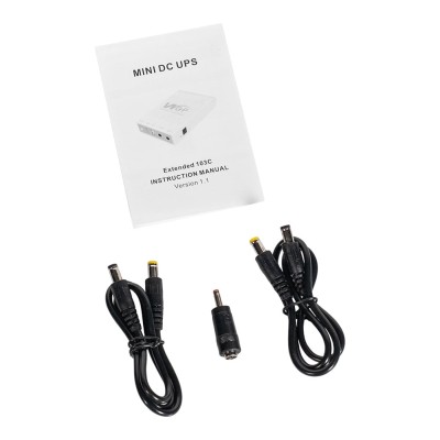 Комплект Mini UPS з блоком живлення: джерело безперебійного живлення Mini UPS WGP UPS103A White 10400mAh 5V/9V/12V, Li-ion 4*2.6Ah, для роутера і оптичного термінала та блок живлення SPF-1202B 12V/2A (24W)