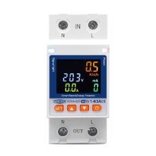 Розумний автоматичний вимикач з Wi-Fi (Tuya) TOMZN TOVA-63T 63A colorful display з моніторингом енергоспоживання, захисним реле напруги та захистом від витоку струму