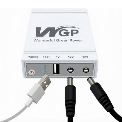 Джерело безперебійного живлення з блоком живлення Mini UPS WGP UPS103C Quick Charge 20000mAh 5V/12V/12V, Li-ion 4*5Ah, для роутера та оптичного терміналу