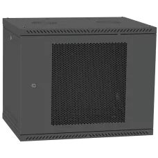Шафа телекомунікаційна двері перфорація (чорна) IPCOM 12U 600x600