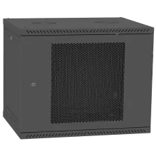 Шафа телекомунікаційна двері перф (чорна) IPCOM 9U 600x600