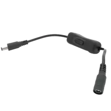 Подовжувач живлення з вимикачем DC-F => DC-M (D 5,5x2,5мм) Black