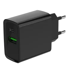 Мережевий зарядний пристрій Gembird TA-UC-PDQC20-01-BK (USB Type A + USB Type C)