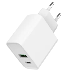 Мережевий зарядний пристрій Gembird TA-UC-PDQC20-01-W 1 USB-A + 1 Type-C (PD20Вт + QC3.0 18Вт)
