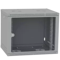 Шафа телекомунікаційна двері скло (сіра) IPCOM 9U 600x600