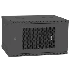 Шафа телекомунікаційна двері перф (чорна) IPCOM 6U 600x450